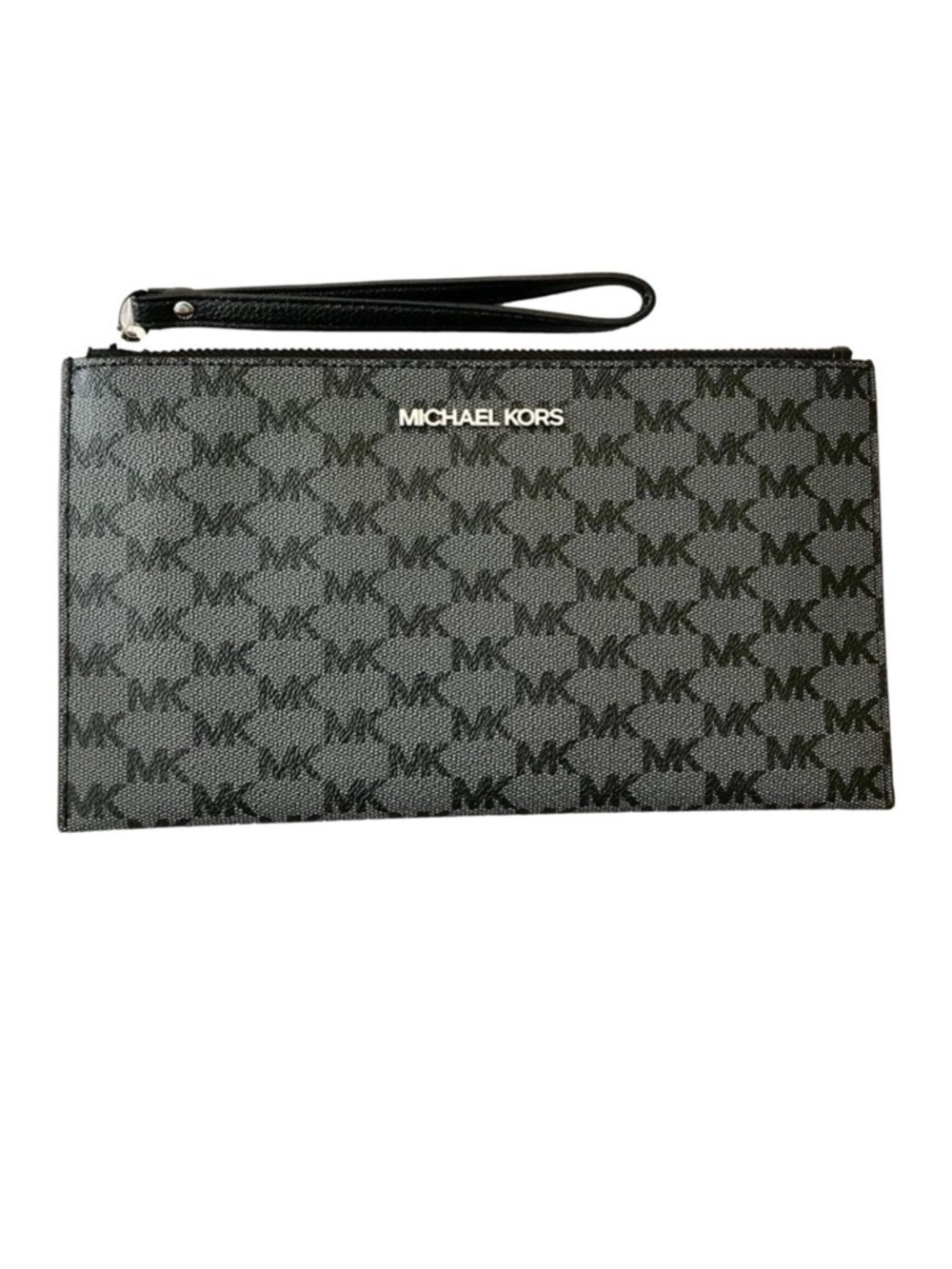 Michael Kors Large Jet Set Logo Coated Canvas Pouch Clutch Wristlet